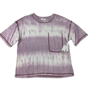 Nordstrom BP Purple White Tie Dye Oversized Boxy Short Sleeve Cotton T-Shirt XS